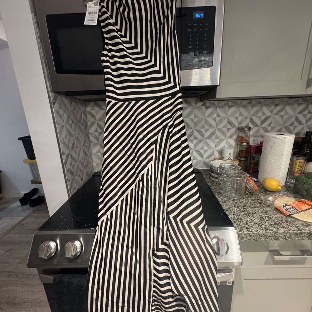 Mango Monochrome Striped Dress